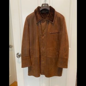 Guaranteed Original Shearling Brown Suede Jacket